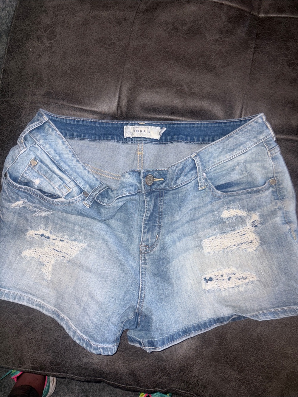 torrid Light Wash Distressed Denim Shorts